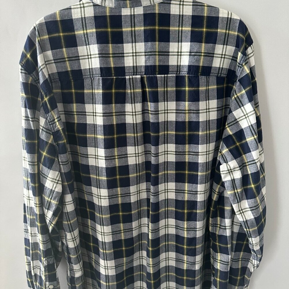 Blue, Yellow & White Mossimo Supply XL Flannel Shirt 100% Cotton - Picture 2 of 11
